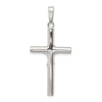 Sterlingsilber Poliert Hohl Kruzifix Kreuz Anhänger