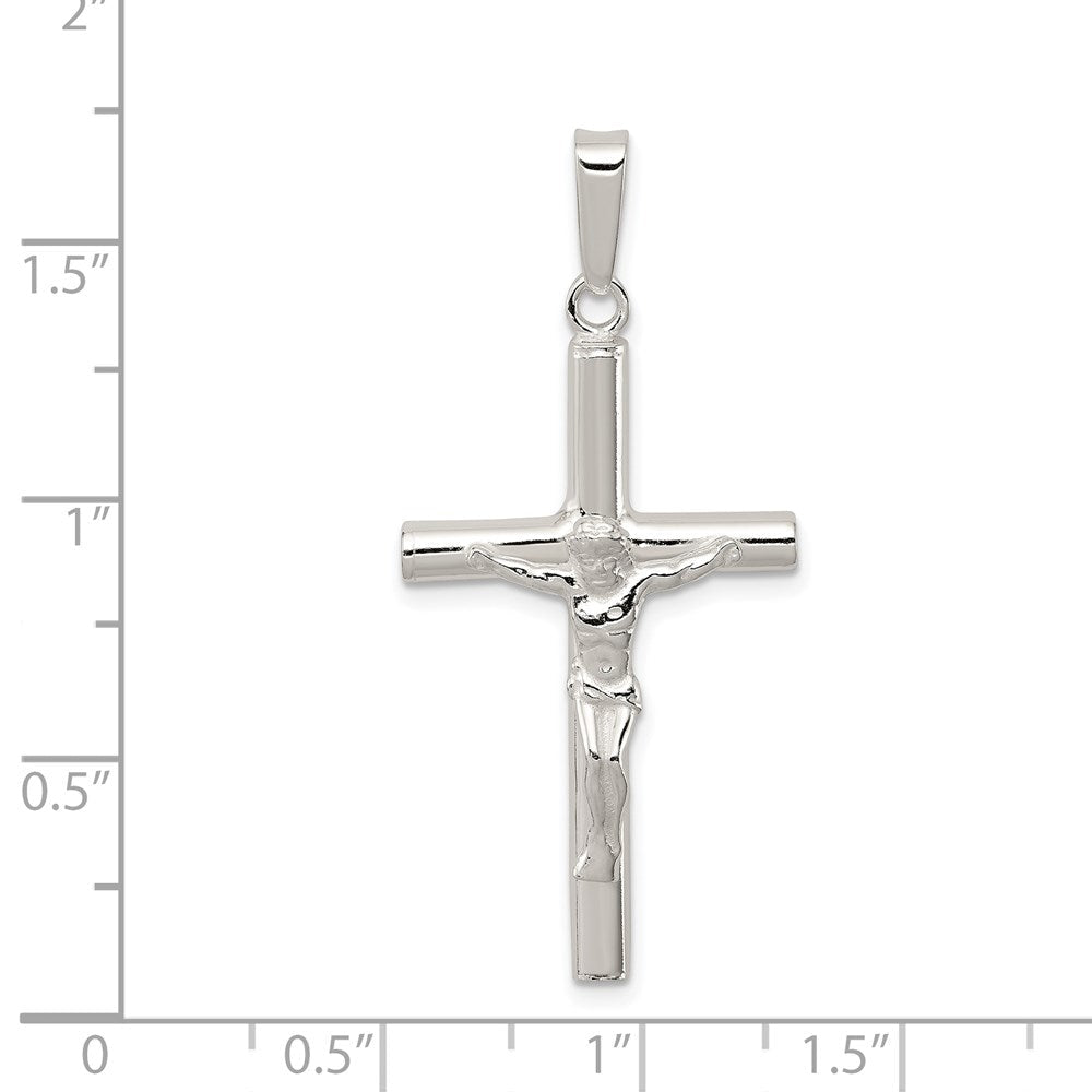 Sterlingsilber Poliert Hohl Kruzifix Kreuz Anhänger