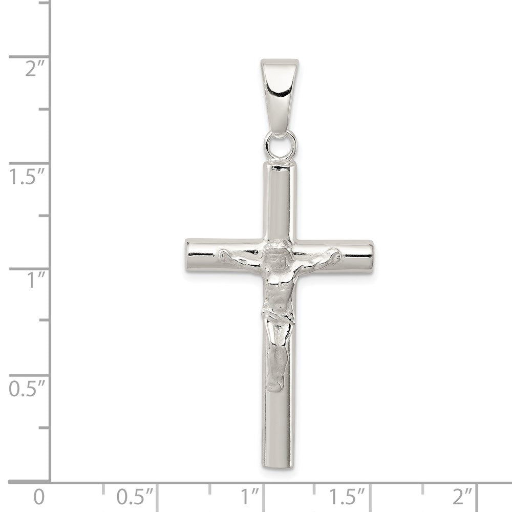 Sterlingsilber Poliert Hohl Kruzifix Kreuz Anhänger