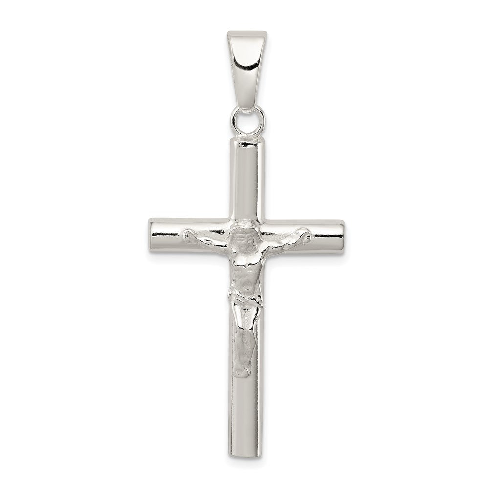 Sterlingsilber Poliert Hohl Kruzifix Kreuz Anhänger