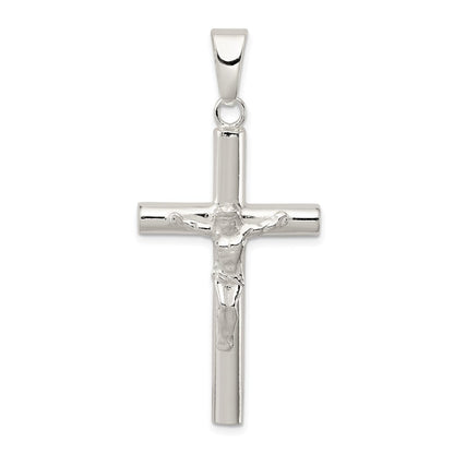 Sterlingsilber Poliert Hohl Kruzifix Kreuz Anhänger