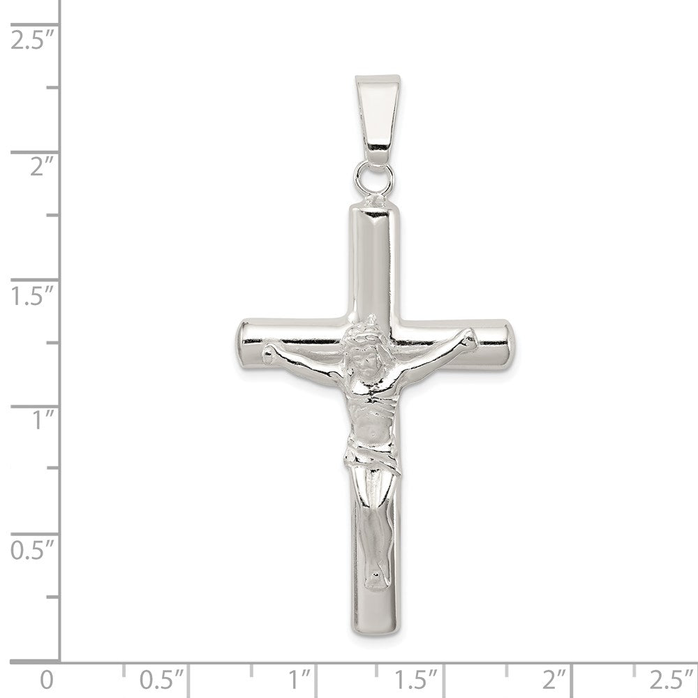 Sterlingsilber Poliert Hohl Kruzifix Kreuz Anhänger