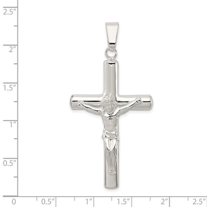 Sterlingsilber Poliert Hohl Kruzifix Kreuz Anhänger