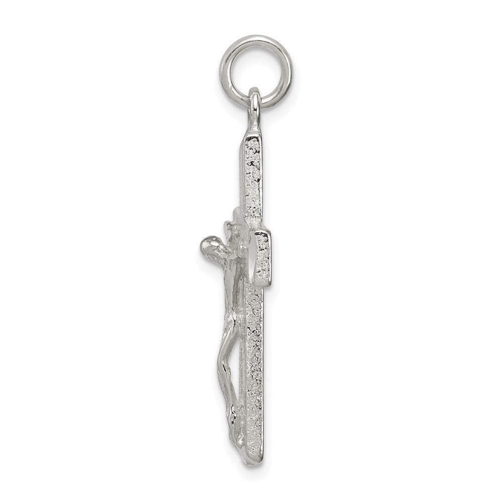 Sterlingsilber Poliert Squared Kreuz Kruzifix Anhänger