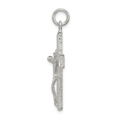 Sterlingsilber Poliert Squared Kreuz Kruzifix Anhänger