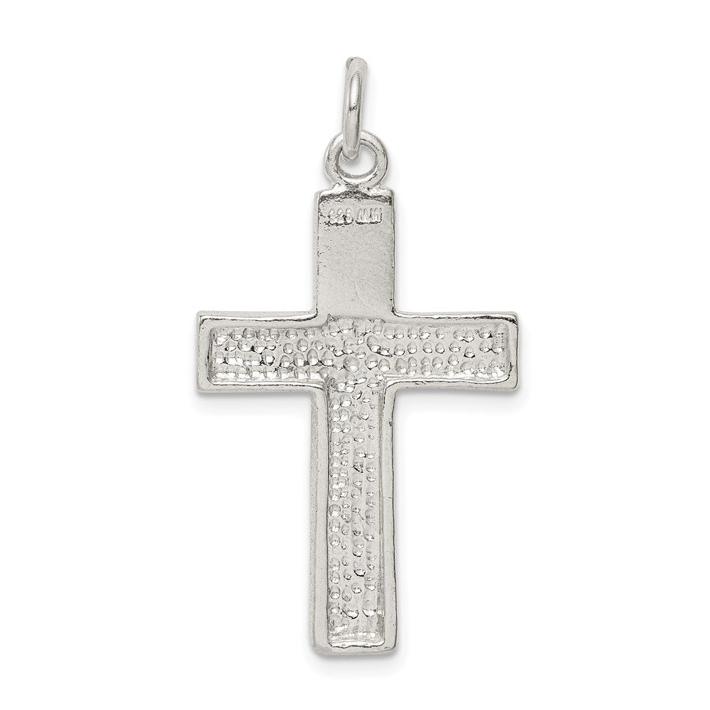 Sterlingsilber Poliert Squared Kreuz Kruzifix Anhänger