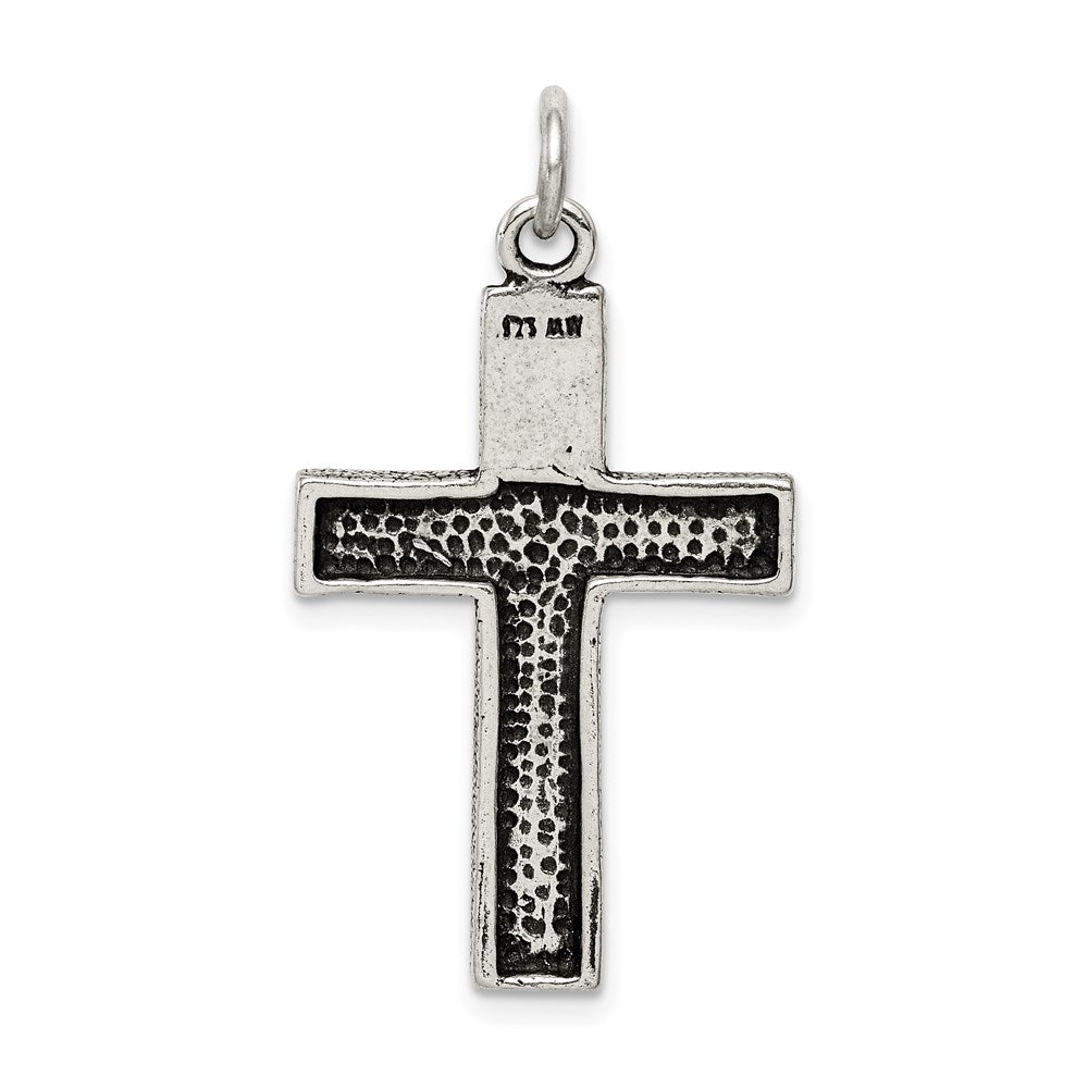Sterlingsilber Antikisiert Squared Kreuz Kruzifix Anhänger