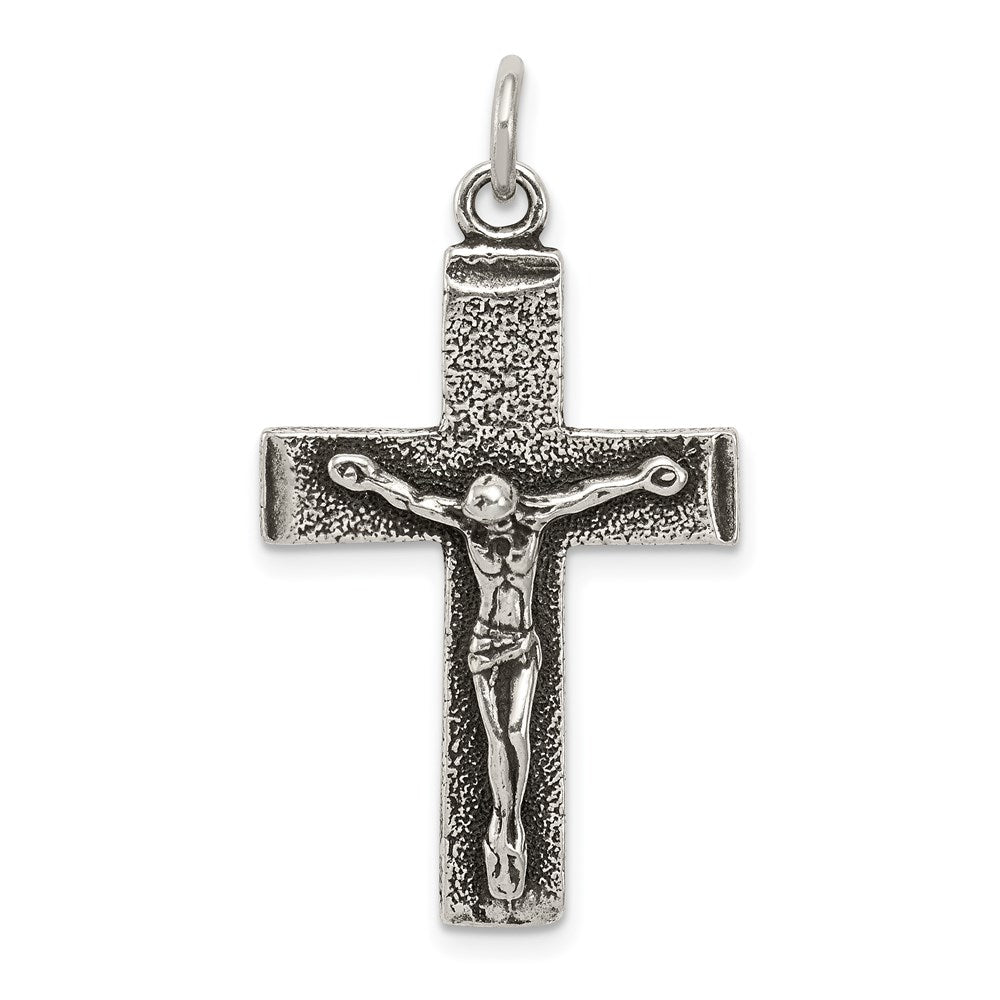 Sterlingsilber Antikisiert Squared Kreuz Kruzifix Anhänger