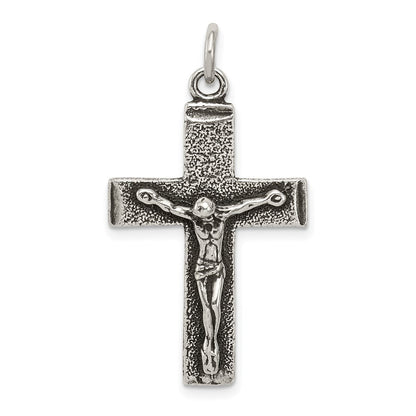 Sterlingsilber Antikisiert Squared Kreuz Kruzifix Anhänger