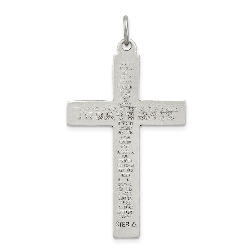 Sterlingsilber Inri Kruzifix Kreuz mit Gebet Anhänger