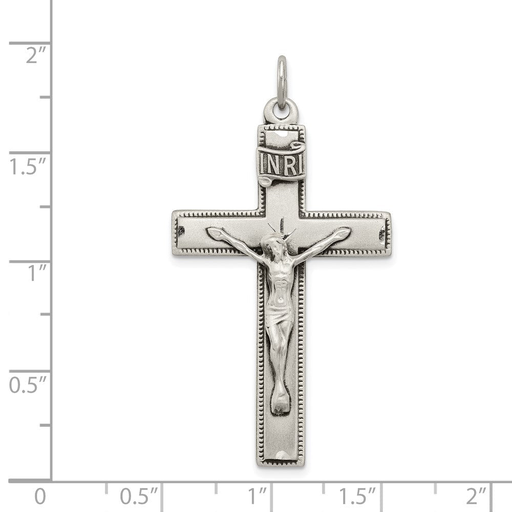Sterlingsilber Inri Kruzifix Kreuz mit Gebet Anhänger