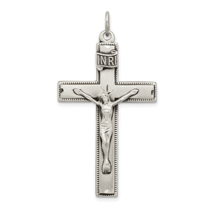Sterlingsilber Inri Kruzifix Kreuz mit Gebet Anhänger