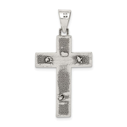 Sterlingsilber Antikisiert Venezianer Kreuz Kruzifix Anhänger