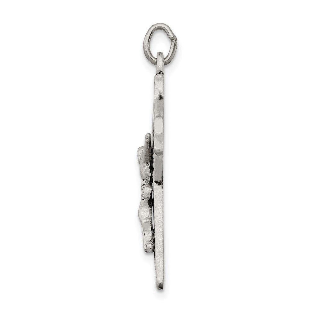 Sterlingsilber Antikisiert Irish 4-way Inri Kruzifix Kreuz Anhänger