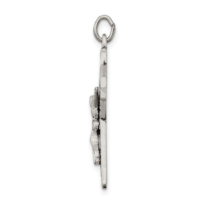 Sterlingsilber Antikisiert Irish 4-way Inri Kruzifix Kreuz Anhänger