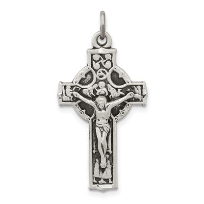 Sterlingsilber Antikisiert Irish 4-way Inri Kruzifix Kreuz Anhänger