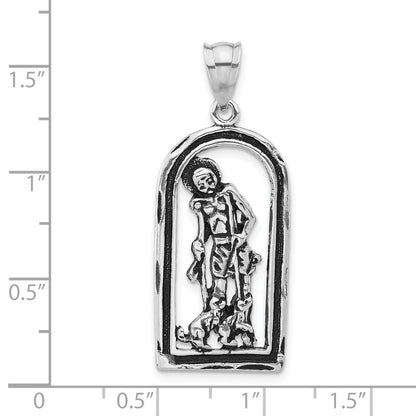 Sterlingsilber Poliert & Antikisiert St. Lazarus Anhänger