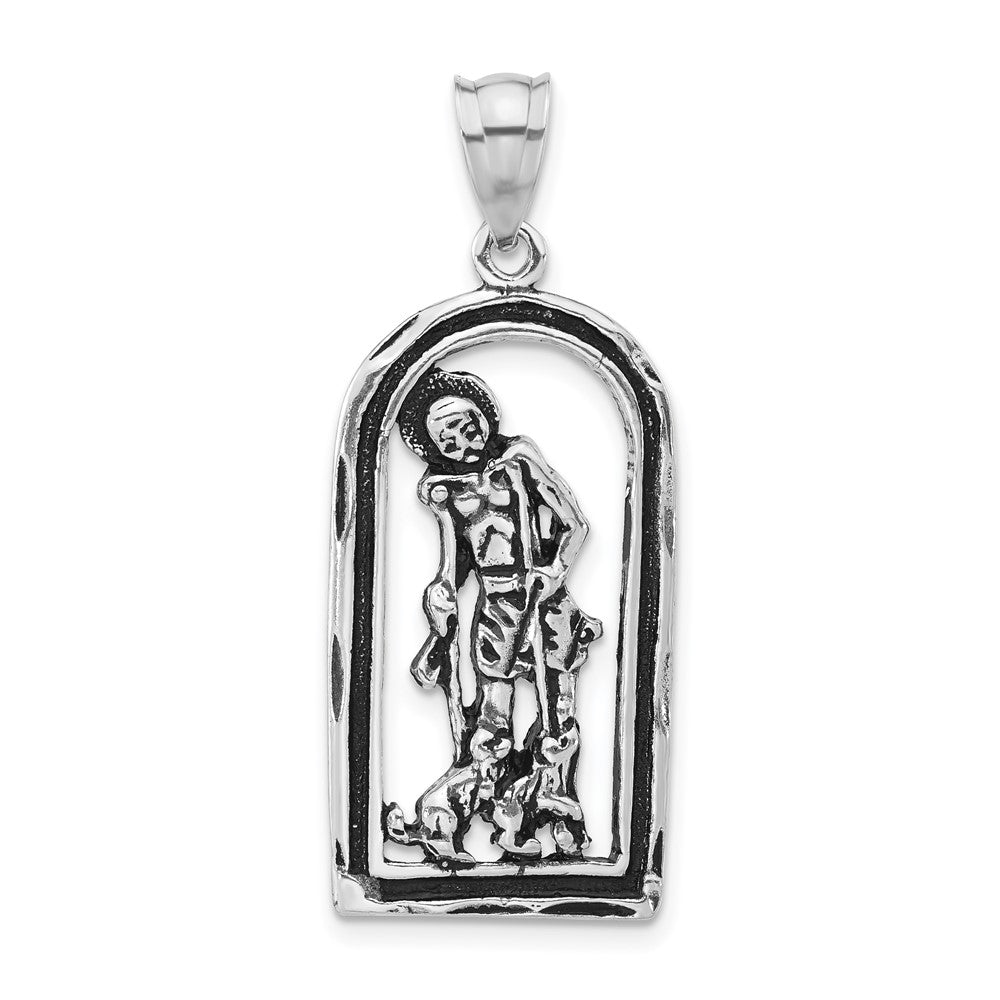 Sterlingsilber Poliert & Antikisiert St. Lazarus Anhänger