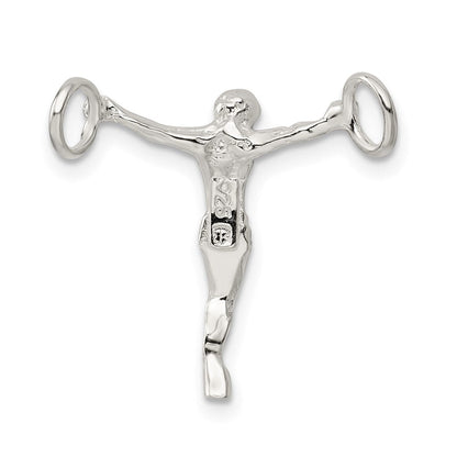Sterlingsilber Poliert Mini Jesus Kreuz Kette Anhänger