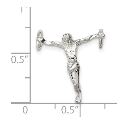 Sterlingsilber Poliert Mini Jesus Kreuz Kette Anhänger
