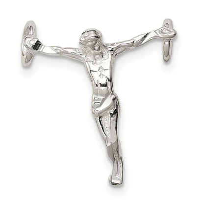 Sterlingsilber Poliert Mini Jesus Kreuz Kette Anhänger