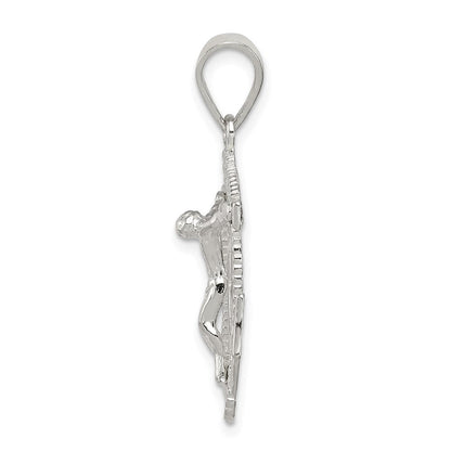 Sterlingsilber Poliert Mini Marine Inri Kruzifix Anhänger