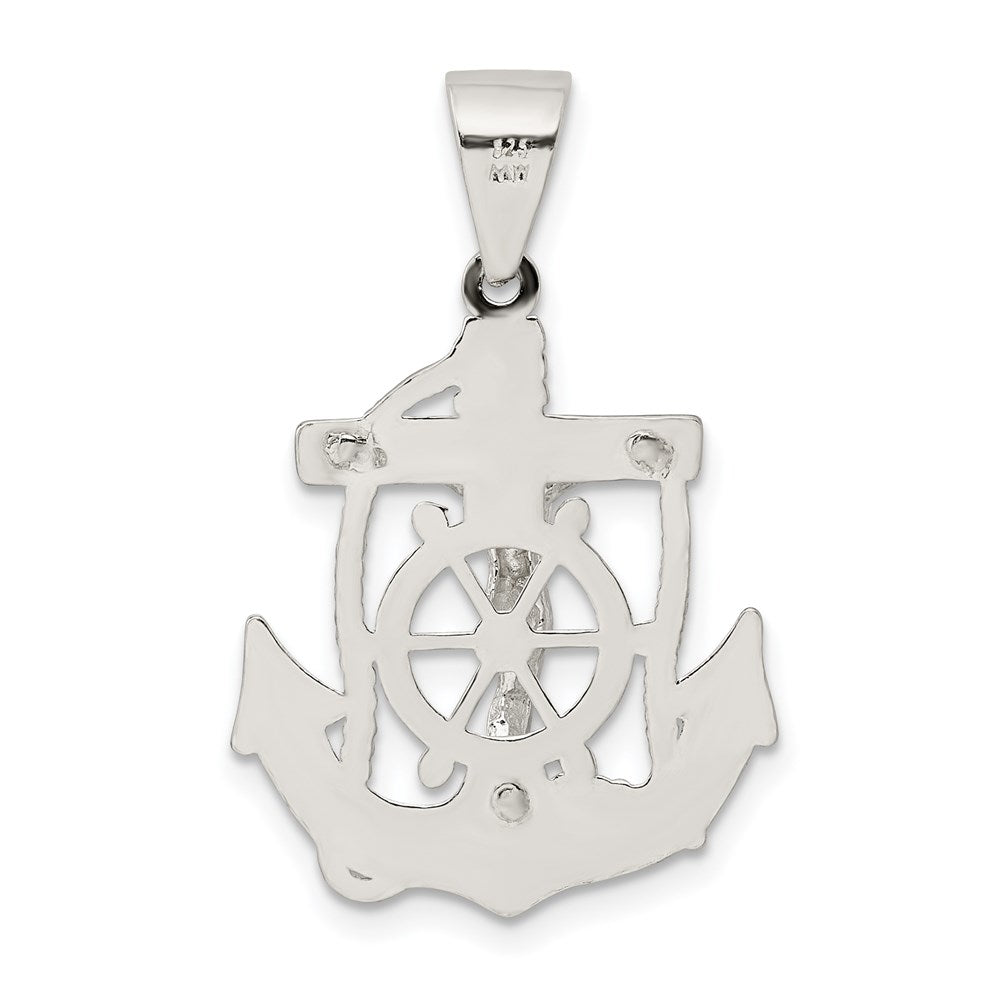 Sterlingsilber Poliert Mini Marine Inri Kruzifix Anhänger
