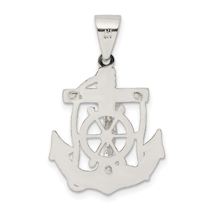 Sterlingsilber Poliert Mini Marine Inri Kruzifix Anhänger