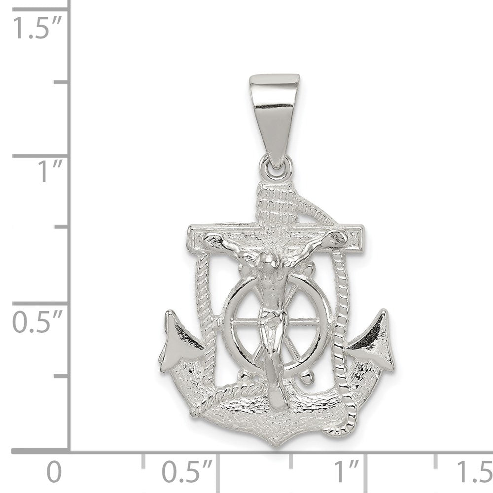 Sterlingsilber Poliert Mini Marine Inri Kruzifix Anhänger