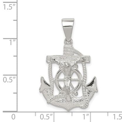 Sterlingsilber Poliert Mini Marine Inri Kruzifix Anhänger