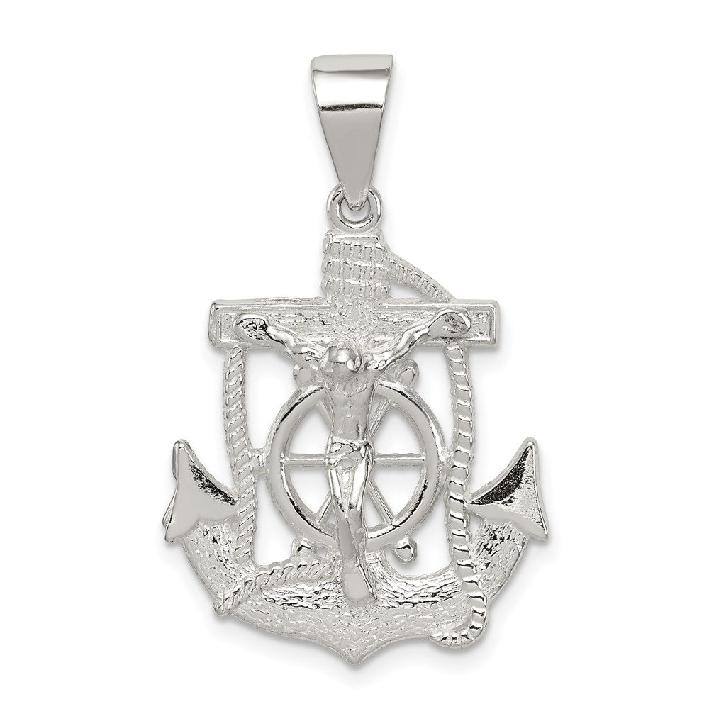 Sterlingsilber Poliert Mini Marine Inri Kruzifix Anhänger