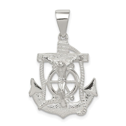 Sterlingsilber Poliert Mini Marine Inri Kruzifix Anhänger