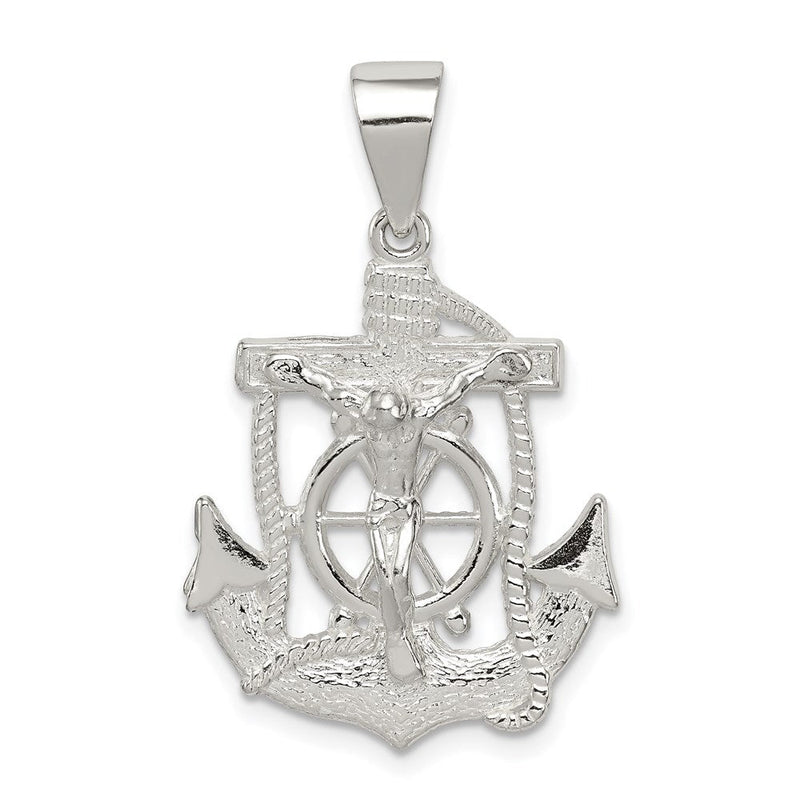 Sterlingsilber Poliert Mini Marine Inri Kruzifix Anhänger