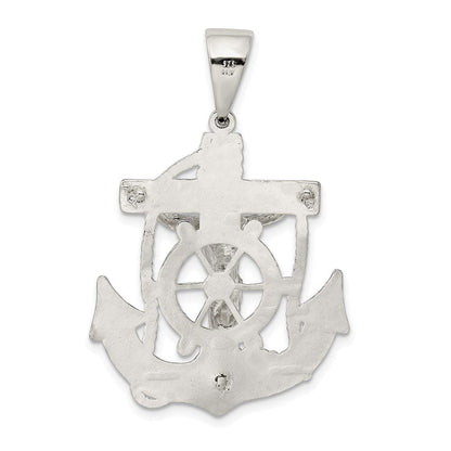 Sterlingsilber Poliert Marine Kruzifix Anhänger