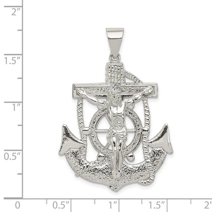 Sterlingsilber Poliert Marine Kruzifix Anhänger