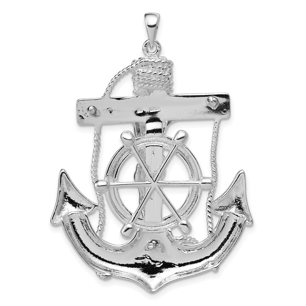 Sterlingsilber Poliert Marine Kreuz Anhänger