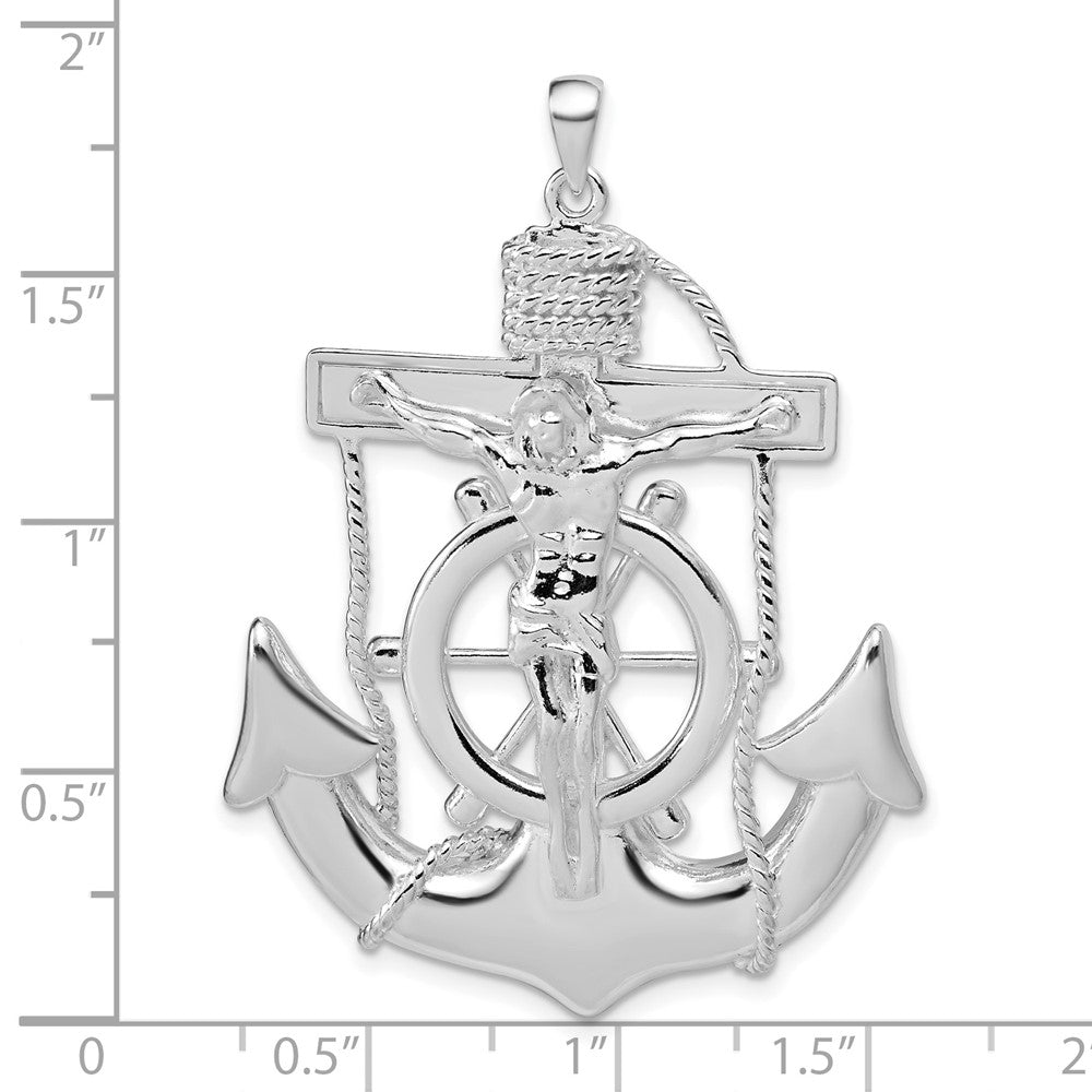 Sterlingsilber Poliert Marine Kreuz Anhänger