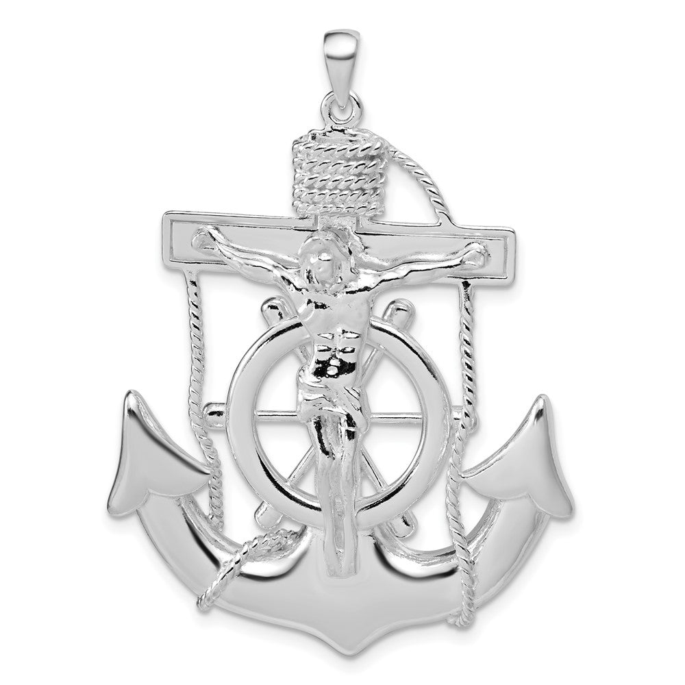 Sterlingsilber Poliert Marine Kreuz Anhänger