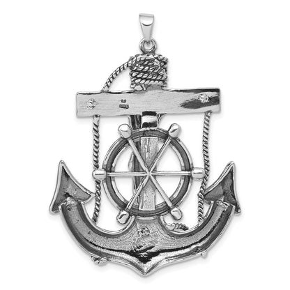 Sterlingsilber Antikisiert Marine Kreuz Anhänger