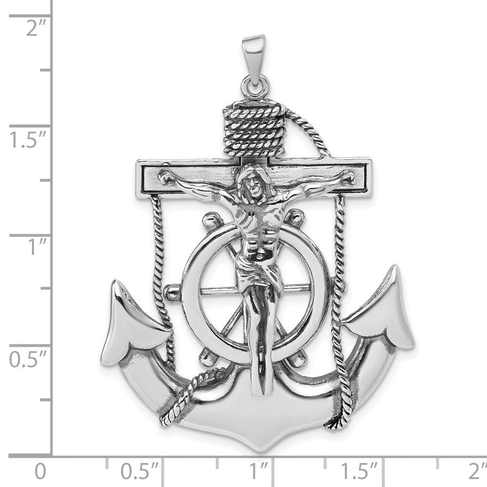 Sterlingsilber Antikisiert Marine Kreuz Anhänger