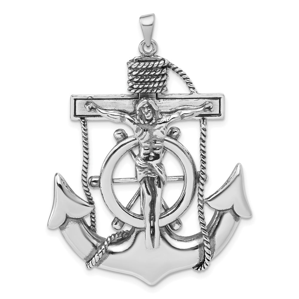 Sterlingsilber Antikisiert Marine Kreuz Anhänger