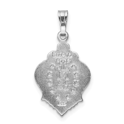 Sterlingsilber Rhodiniert Poliert Wundertätig Blau Zirkonia Anhänger