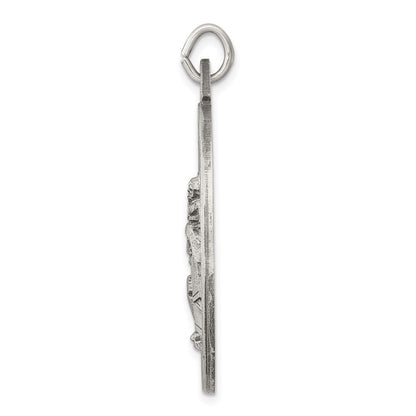 Sterlingsilber Antikisiert Satiniert St. Christopher Medaille
