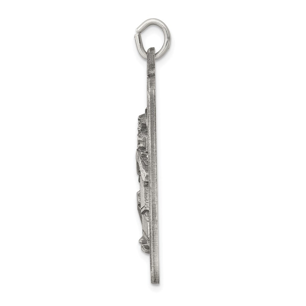 Sterlingsilber Antikisiert und Gebürstet St. Christopher Medaille
