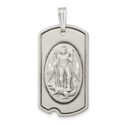 Sterlingsilber Antikisiert Erkennungsmarke Saint Michael Anhänger