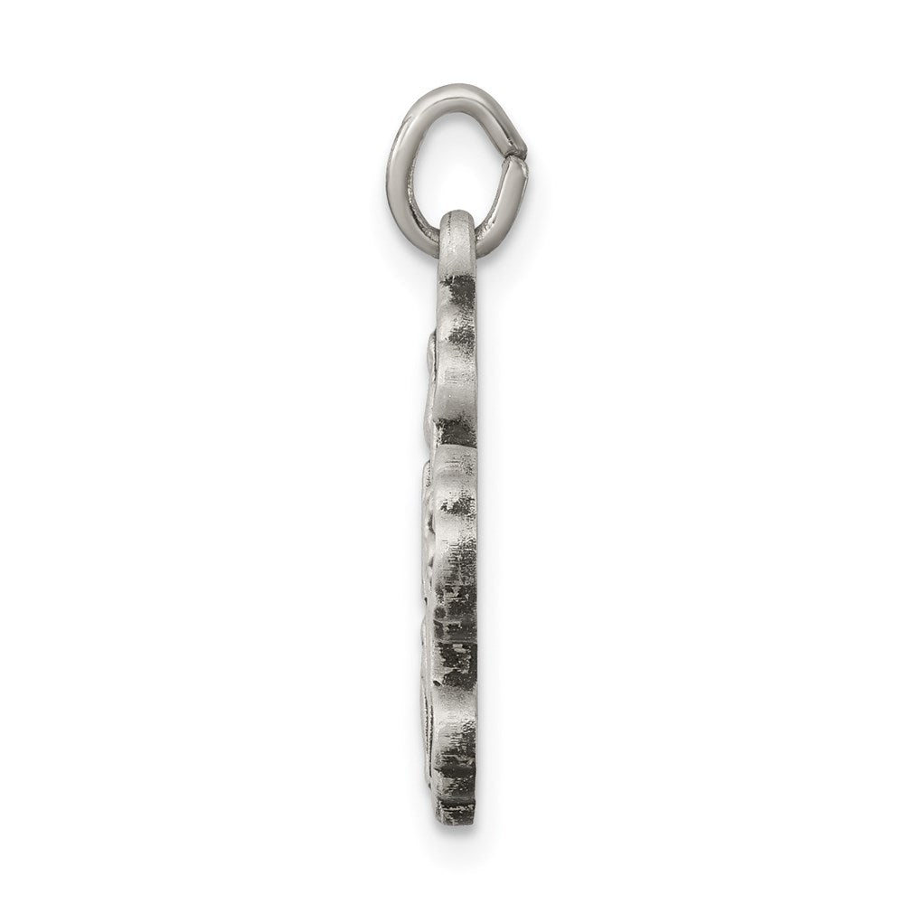 Sterlingsilber Antikisiert Mini 4-way Medaille Kreuz Anhänger