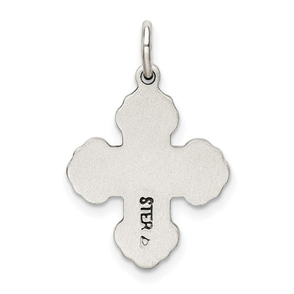 Sterlingsilber Antikisiert Mini 4-way Medaille Kreuz Anhänger