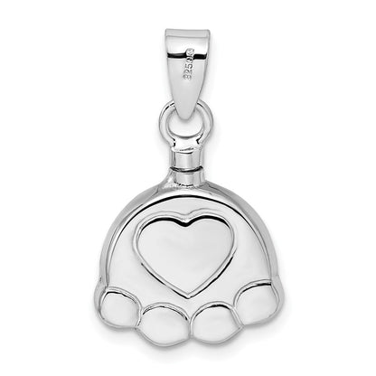 Sterlingsilber Rhodiniert Poliert Puppy Paw Ash Halter Anhänger