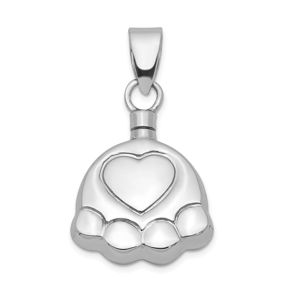 Sterlingsilber Rhodiniert Poliert Puppy Paw Ash Halter Anhänger
