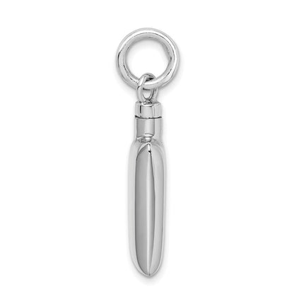 Sterlingsilber Rhodiniert Poliert Rectangular Ash Halter Anhänger